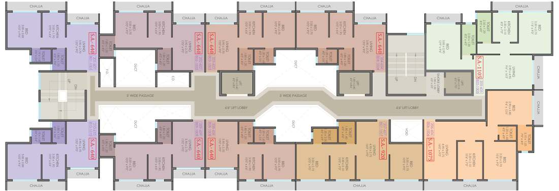 2ND TO 6TH & 8TH TO 10TH FLOOR PLAN BUILDING 02 A-WING