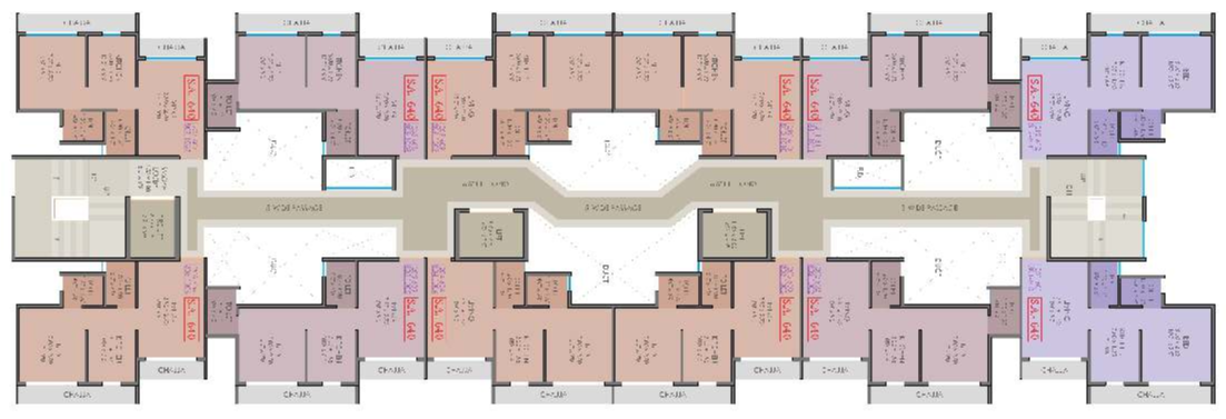 2ND TO 6TH & 8TH TO 10TH FLOOR PLAN BUILDING 02 B-WING